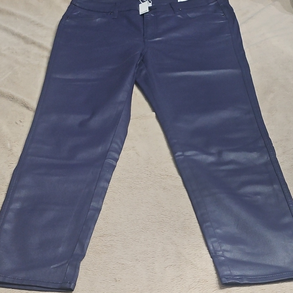 Chico's Elegant Purple Slim Leg Coated Pants